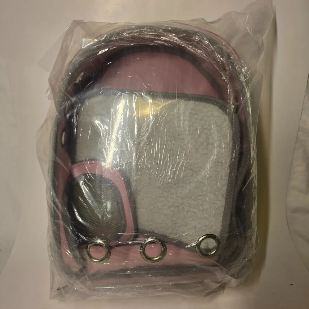 Henkelion Small Cat or Dog Backpack Carrier Bubble Capsule Airline Approved Pink